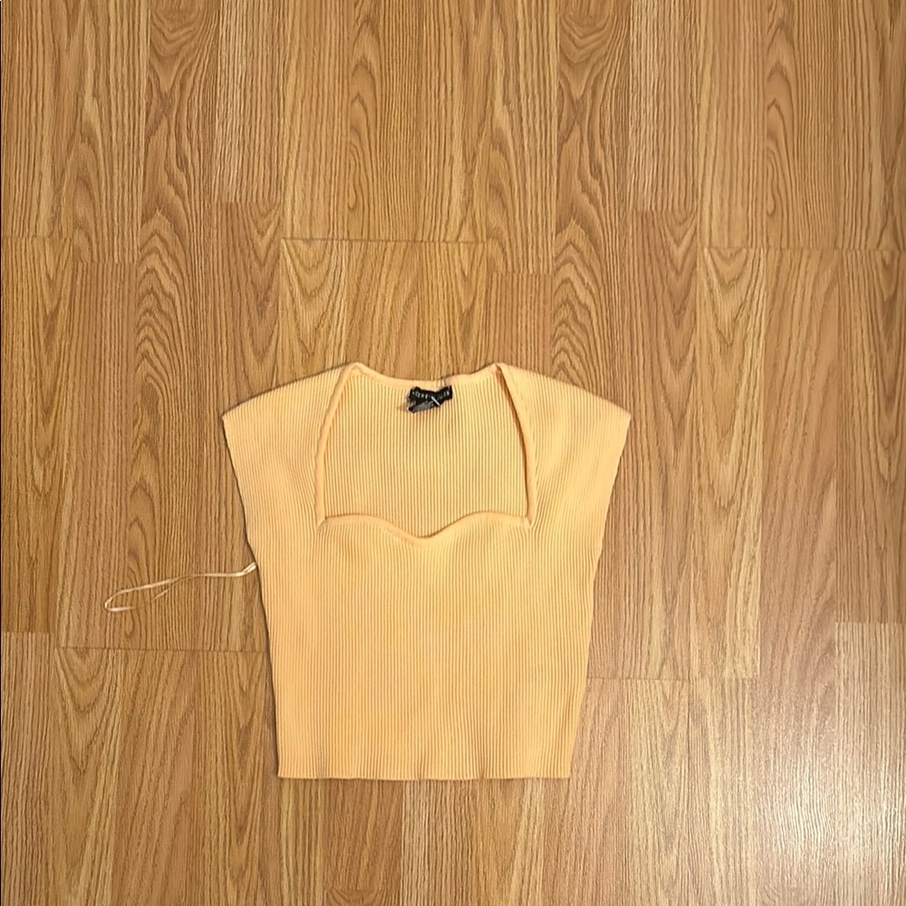 Peach Ribbed Women's Top